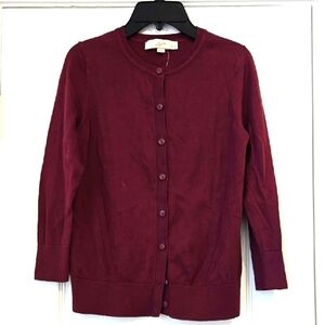 Ann Taylor Loft Burgandy Cardigan - Size XS Petite - Nwt